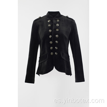 Blazer de botones combinado negro con span